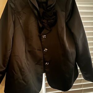 Kasper Black Satin-Lined Blazer